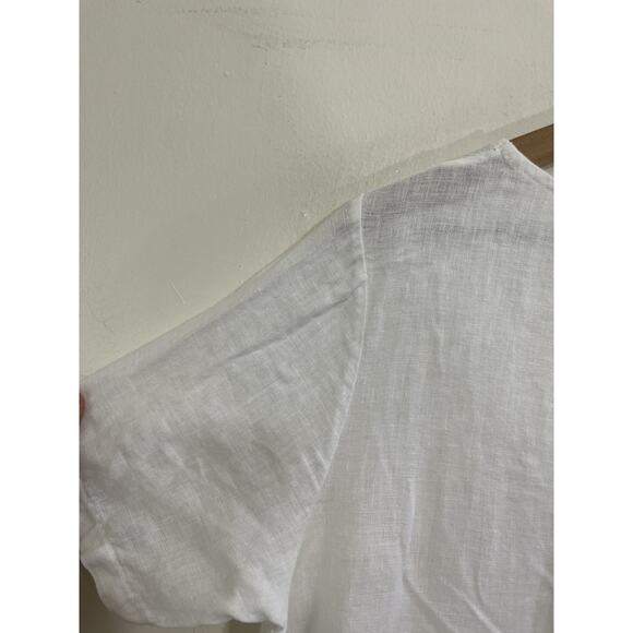 Coastal Rustic Cabincore Boho Cottagecore Linen Top M Italy Prairie Minimalist - Picture 11 of 16